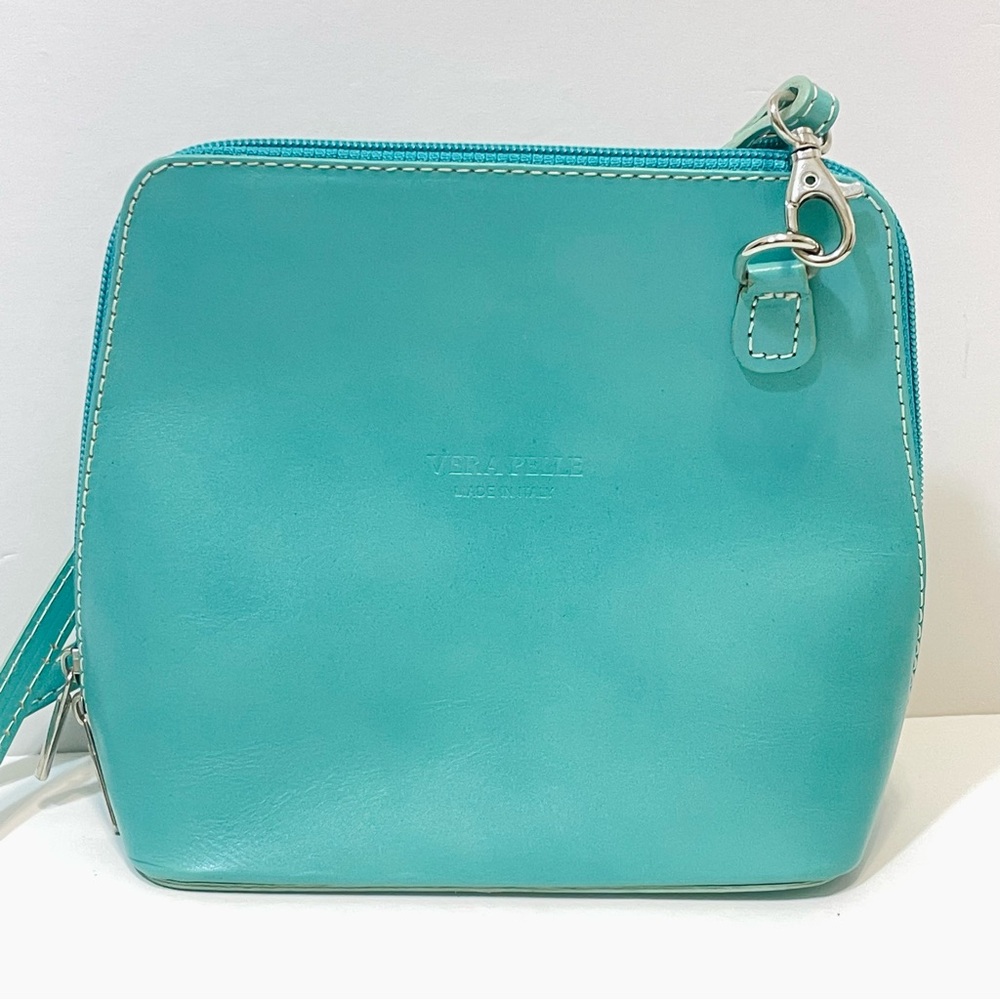 Vera Pelle Teal Crossbody Bag